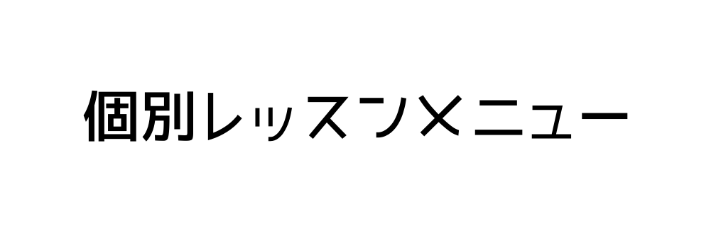 個別レッスンメニュー