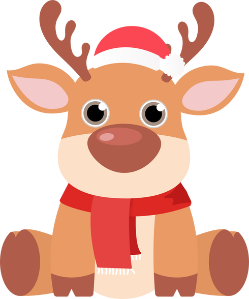 Reindeer with Santa Hat